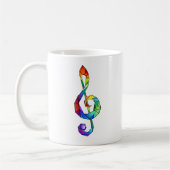 Rainbow Musical Key treble cleet Koffiemok (Links)