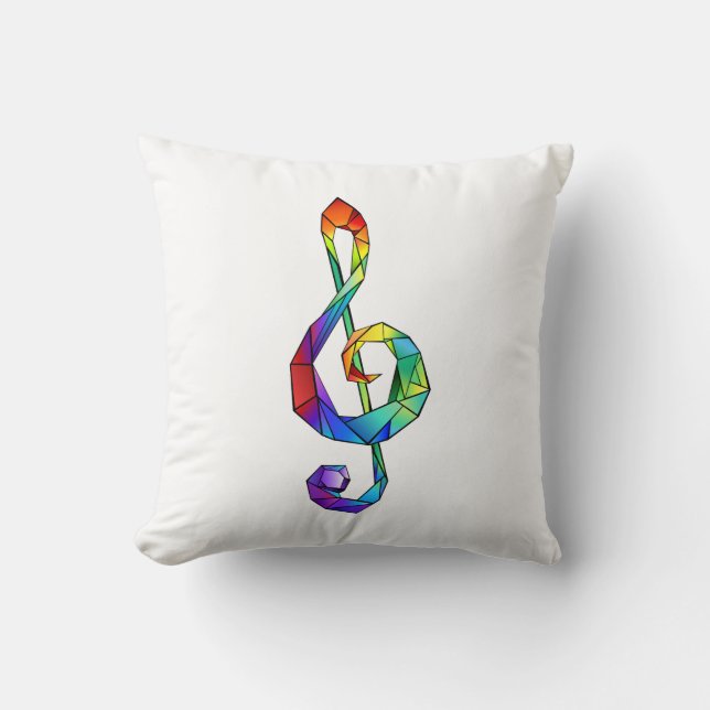 Rainbow Musical Key treble cleet Kussen (Voorkant)