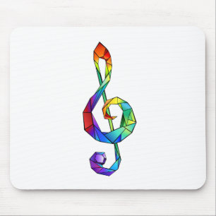 Rainbow Musical Key treble cleet Muismat