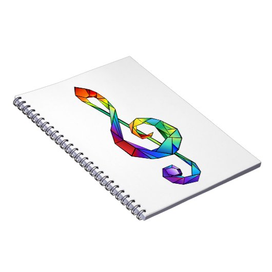 Rainbow Musical Key treble cleet Notitieboek (Rechterzijde)