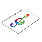 Rainbow Musical Key treble cleet Notitieboek (Linkerzijde)