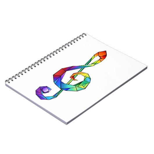 Rainbow Musical Key treble cleet Notitieboek (Linkerzijde)