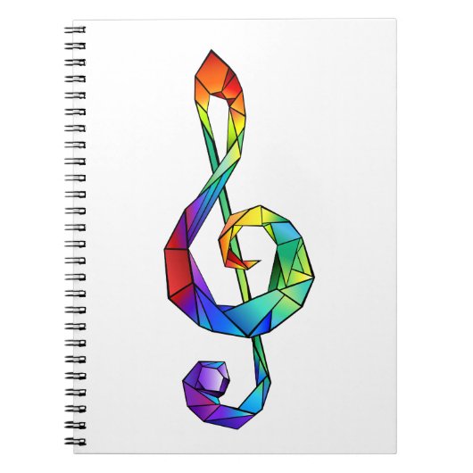 Rainbow Musical Key treble cleet Notitieboek (Voorkant)