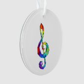 Rainbow Musical Key treble cleet Ornament (voorkant)