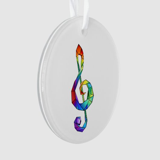 Rainbow Musical Key treble cleet Ornament (voorkant)
