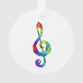 Rainbow Musical Key treble cleet Ornament (achterkant)