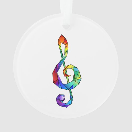 Rainbow Musical Key treble cleet Ornament (achterkant)
