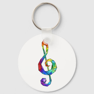 Rainbow Musical Key treble cleet Sleutelhanger