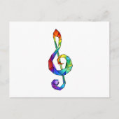 Rainbow Musical Key treble cleet Uitnodiging Briefkaart (Voorkant)