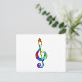 Rainbow Musical Key treble cleet Uitnodiging Briefkaart (Staand voorkant)