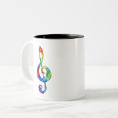 Rainbow Musical Key Tweekleurige Koffiemok (Voorkant links)