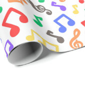 Rainbow Musical Notes Inpakpapier (Rol Hoek)
