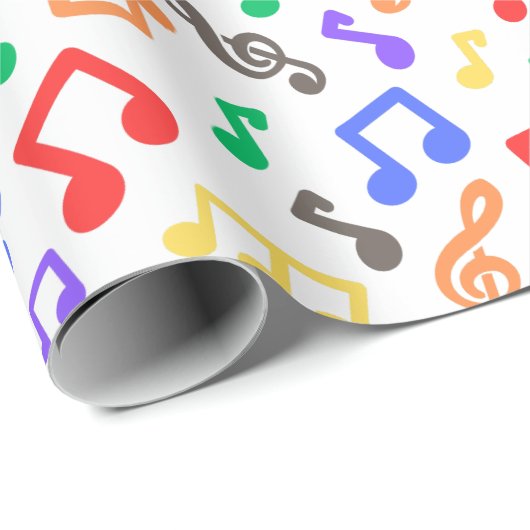Rainbow Musical Notes Inpakpapier (Rol Hoek)
