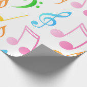 Rainbow Musical Notes Wrapping Paper Cadeaupapier (Hoek)