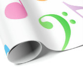 Rainbow Musical Notes Wrapping Paper Cadeaupapier (Rol Hoek)