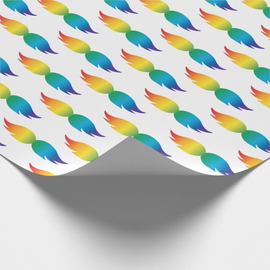 Rainbow Mustache Cadeaupapier (Hoek)