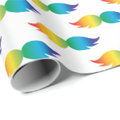 Rainbow Mustache Cadeaupapier (Rol Hoek)
