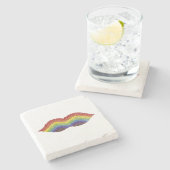 Rainbow Mustache Marble Onderzetter (Zijkant)