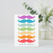 Rainbow Mustaches Briefkaart (Staand voorkant)