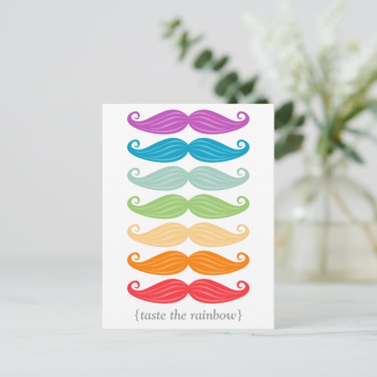 Rainbow Mustaches Briefkaart (Staand voorkant)