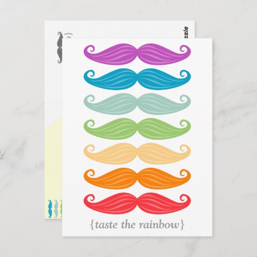 Rainbow Mustaches Briefkaart (Voorkant / Achterkant)