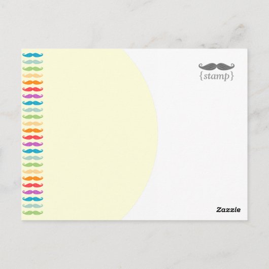 Rainbow Mustaches Briefkaart (Achterkant)