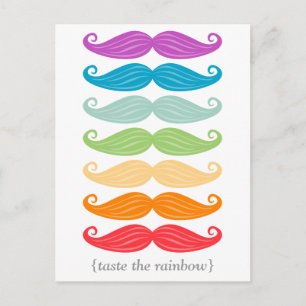 Rainbow Mustaches Briefkaart