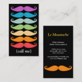 Rainbow Mustaches - Verticale kaart Visitekaartje (Voorkant / Achterkant)