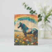 Rainbow Mustang Woordenboek Pagina Collage Briefkaart (Staand voorkant)