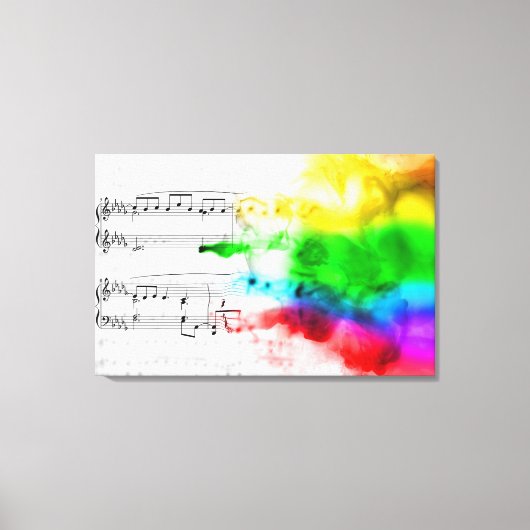 Rainbow Muziek Canvas Afdruk (Voorkant)