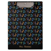 Rainbow-Muzieknoten Klembord (donker) - Gepersonal (Voorkant)