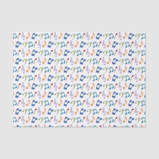 Rainbow Muzieknoten Tissue Paper Tissuepapier (Voorkant)