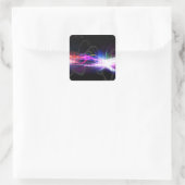 Rainbow Muzikale Golfvorm Vierkante Sticker (Tas)