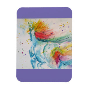 Rainbow My Horse is een Unicorn Waterverf Magnet Magneet