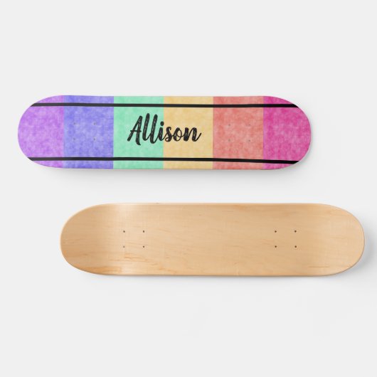Rainbow Naam Skateboard (Horizontaal)