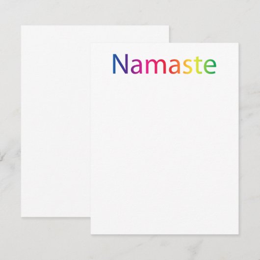 Rainbow Namaste Flat Note-kaarten Notitiekaartje (Voorkant / Achterkant)