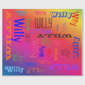 Rainbow Name Collage 🎁 Geweldig Word Cloud Fun Fa Cadeaupapier (Vlak)