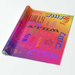 Rainbow Name Collage 🎁 Geweldig Word Cloud Fun Fa Cadeaupapier