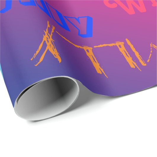 Rainbow Name Collage 🎁 Geweldig Word Cloud Fun Fa Cadeaupapier (Rol Hoek)