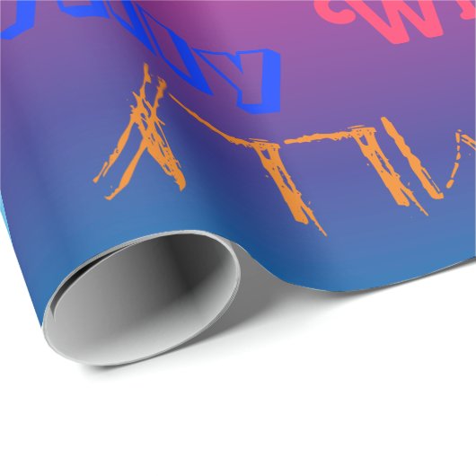 Rainbow Name Collage 🎁 Geweldig Word Cloud Fun Fa Cadeaupapier (Rol Hoek)