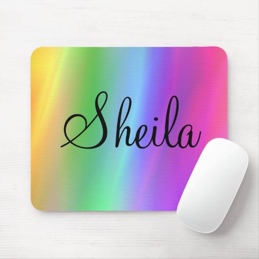 Rainbow Name Mousepad Muismat (Met muis)