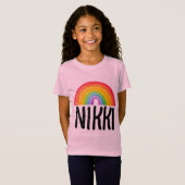 RAINBOW NAME PERSONALIZED GIRLY GIRLS T-SHIRTS (Voorkant volledig)