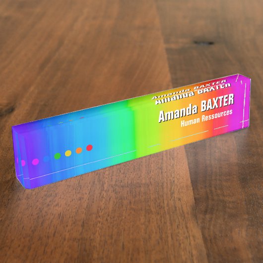 Rainbow Name Tag Naambordje (Zijkant)