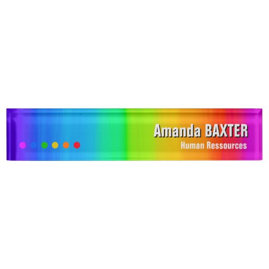 Rainbow Name Tag Naambordje (Voorkant)