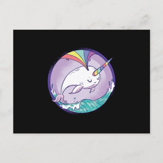 Rainbow Narwalale Briefkaart (Voorkant)