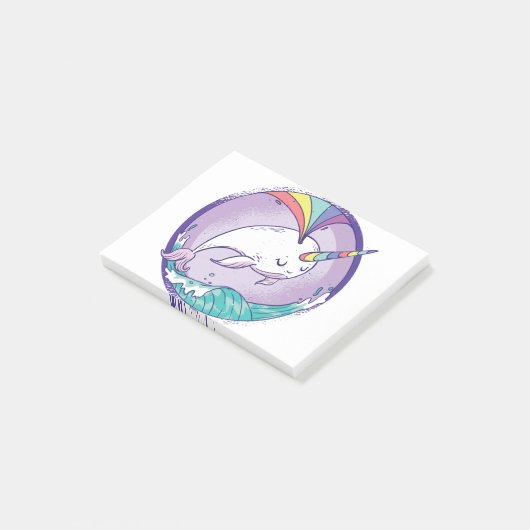 Rainbow Narwalale Post-it® Notes (Schuin)