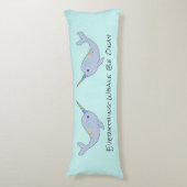 Rainbow Narwhal Body Pillow Lichaamskussen (Voorkant Verticaal)