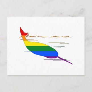 Rainbow Narwhal Briefkaart