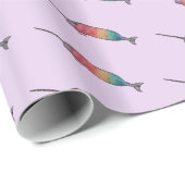 Rainbow Narwhal Cadeaupapier (Rol Hoek)