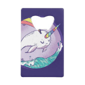 Rainbow Narwhal Creditkaart Flessenopener (Voorkant)